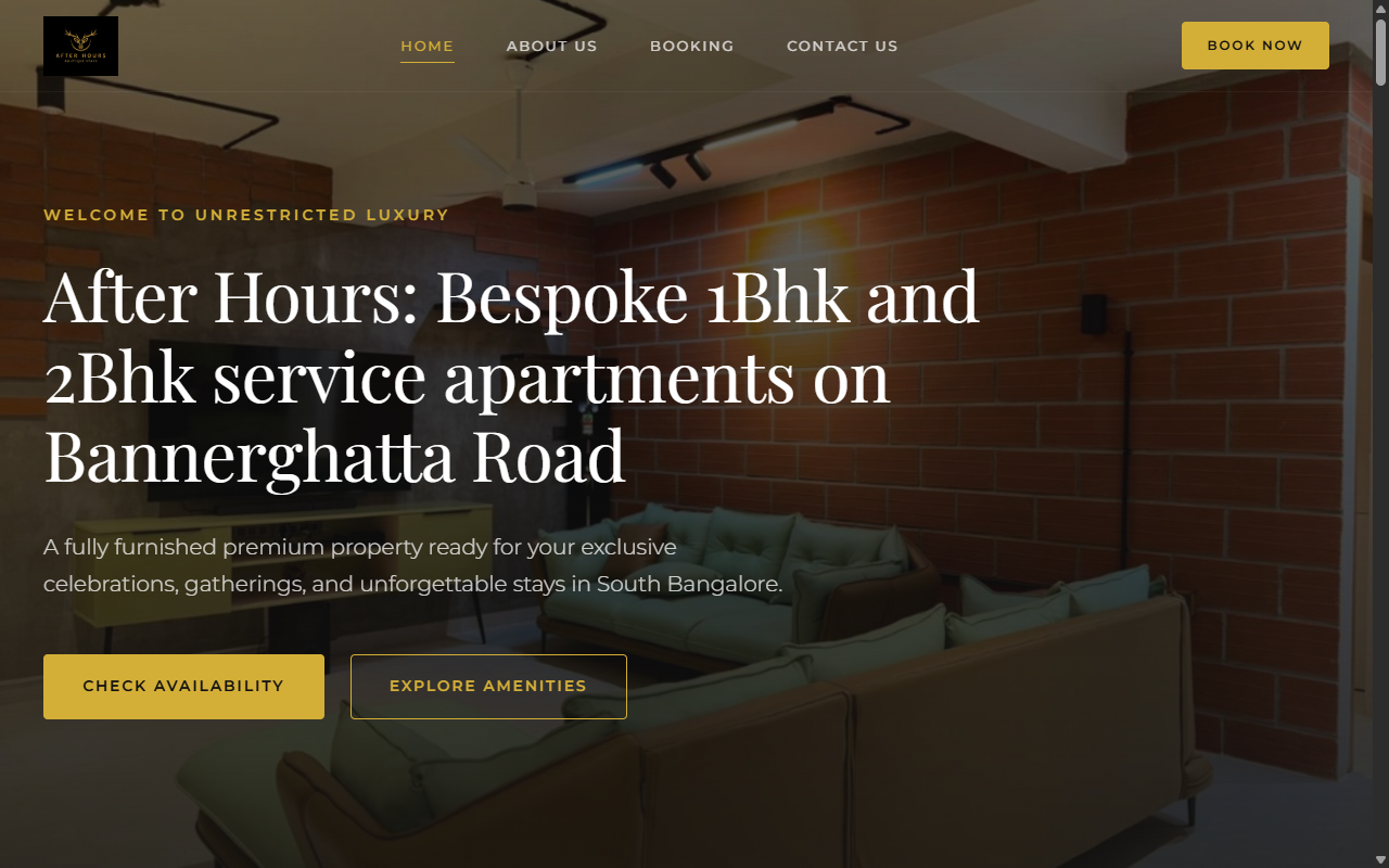 After Hours Apartments Website Preview