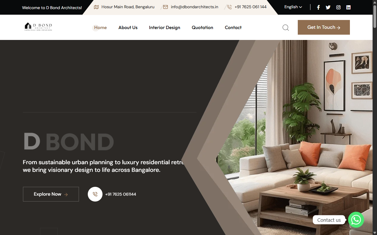 D Bond Infra Website Preview